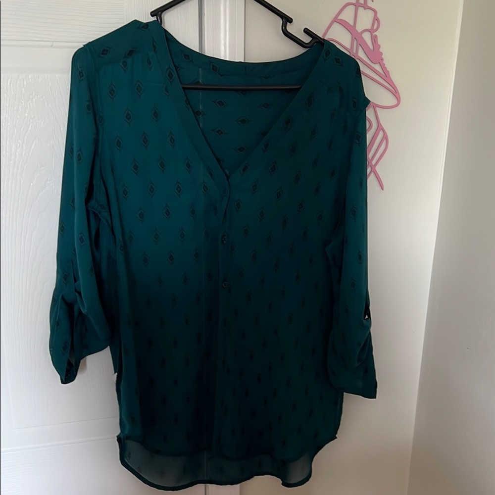 Maurices Dark Teal V-Neck Blouse